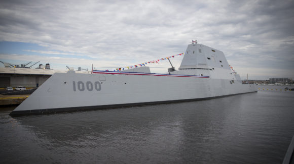 The US Navy's newest and most technologically advanced warship, USS Zumwalt, has been commissioned into active service at North Locust Point in Baltimore.