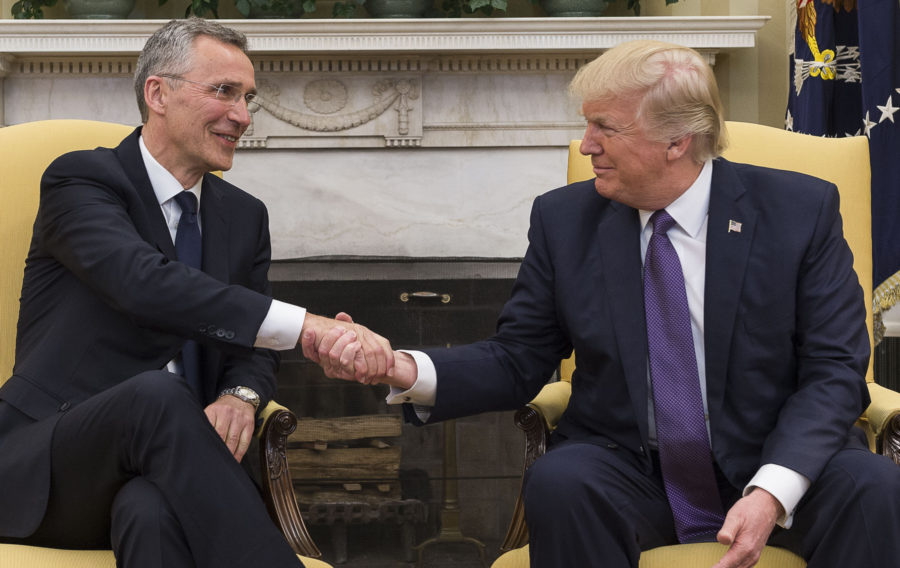 NATO Secretary General Jens Stoltenberg, has been welcomed to the White House by President Trump.