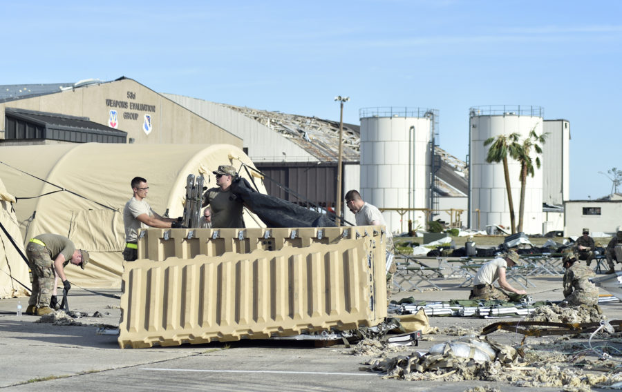 Personnel from the 821st Contingency Response Group (CRG) have flown to Tyndall AFB, Florida to aid the recovery effort following Hurricane Michael.