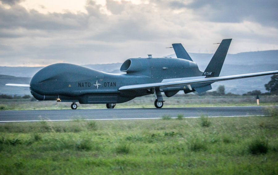 First NATO AGS remotely piloted aircraft ferries to Main Operating Base in Italy