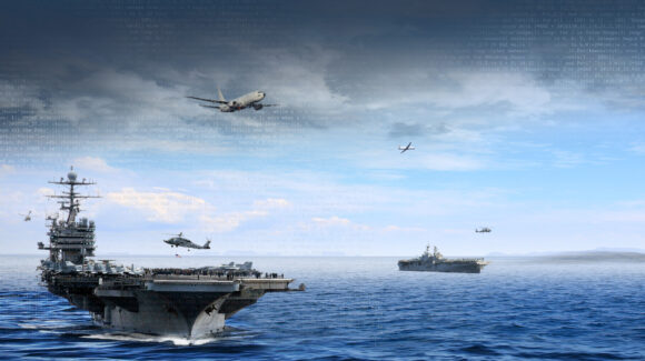 NTCDL enhances situational awareness and tactical battlefield advantage of the US Navy through real-time and simultaneous networked operations. Image from pr Bae systems